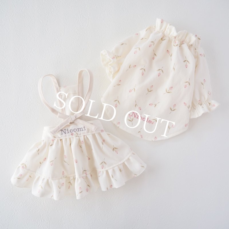 画像11: Flower danceバックリボンエプロンワンピース：pink tulip【名入れ無料】 (11)