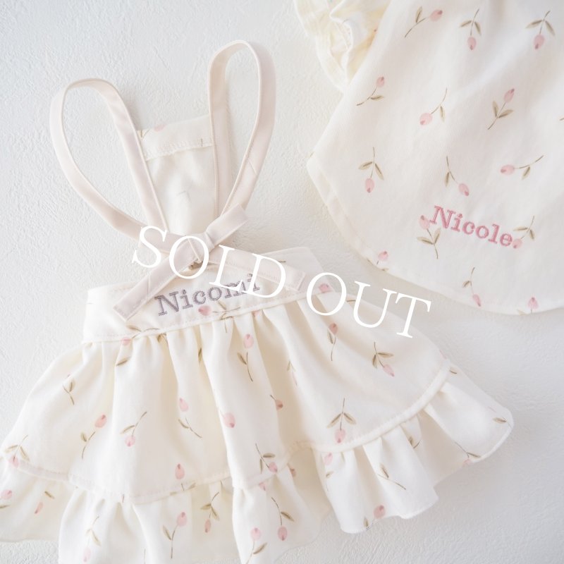 画像12: Flower danceバックリボンエプロンワンピース：pink tulip【名入れ無料】 (12)