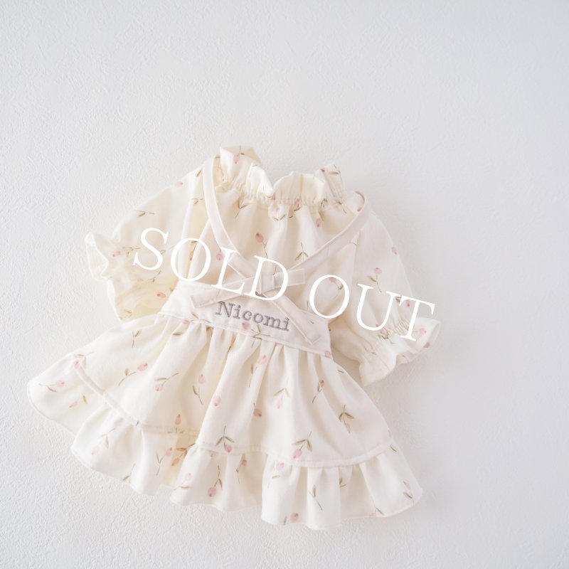 画像19: Flower danceバックリボンエプロンワンピース：pink tulip【名入れ無料】 (19)