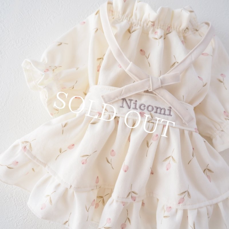 画像20: Flower danceバックリボンエプロンワンピース：pink tulip【名入れ無料】 (20)