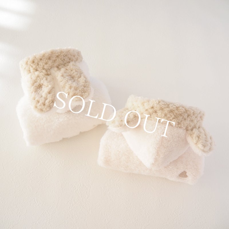 画像11: くまうさ×リボン刺繍ファーフーディー：スノーホワイト【名入れ無料】 (11)