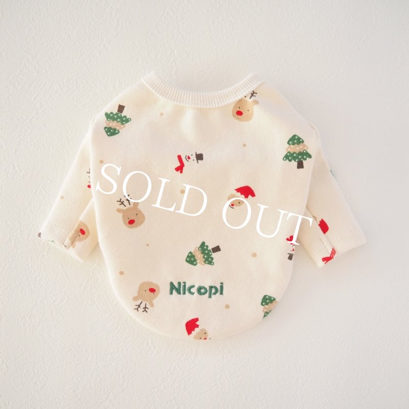 画像1: クリスマスワッフルロンTee【名入れ無料】 (1)