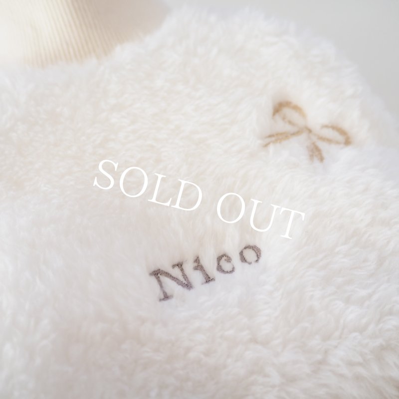 画像29: リボン刺繍：選べるチェックのファーワンピース：スノーホワイト【名入れ無料】 (29)