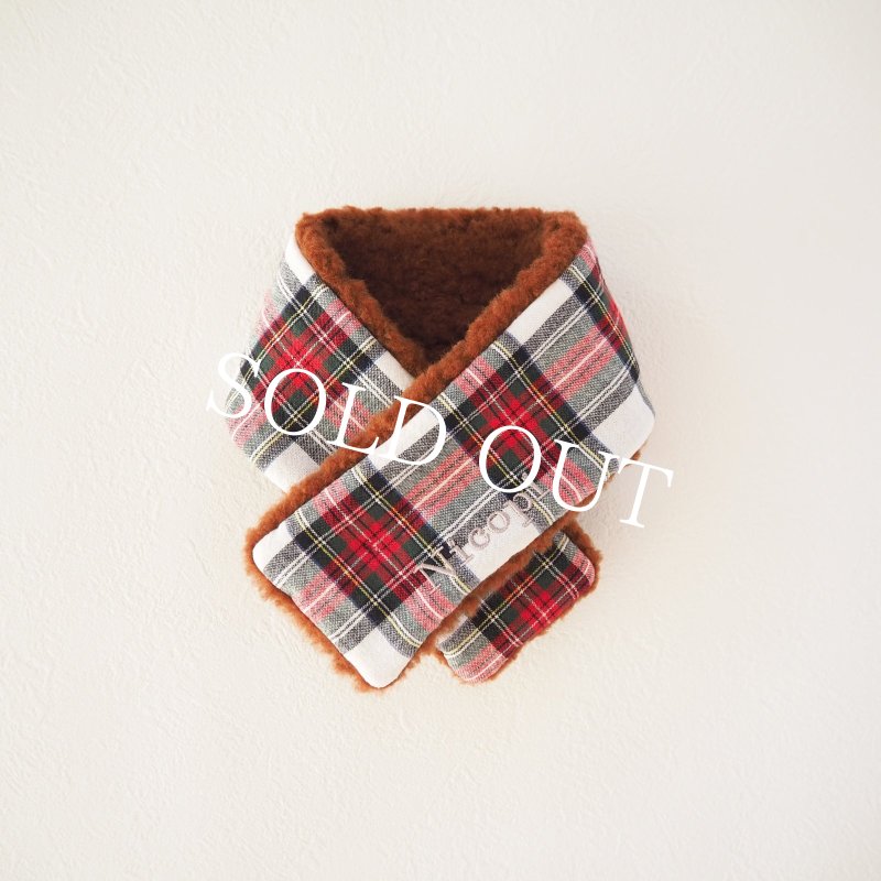 画像2: もこもこ×チェック：セレクトオーダーマフラー〈イタリア製スライバーボア〉【名入れ無料】 (2)