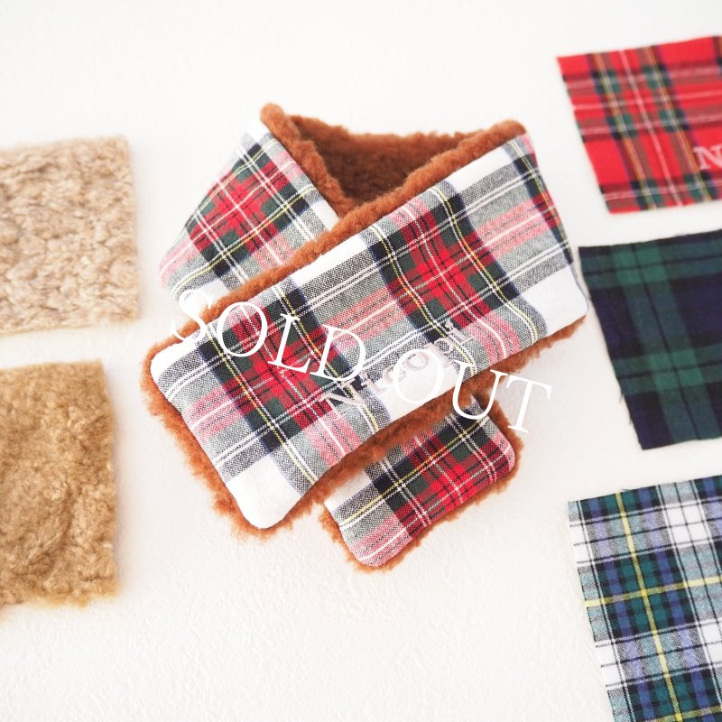 画像13: もこもこ×チェック：セレクトオーダーマフラー〈イタリア製スライバーボア〉【名入れ無料】 (13)