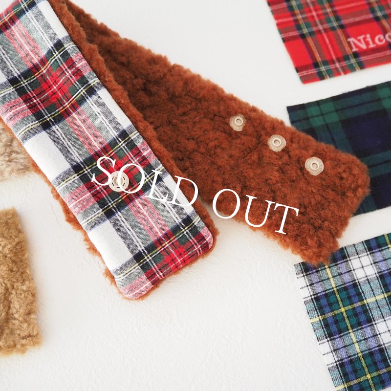 画像14: もこもこ×チェック：セレクトオーダーマフラー〈イタリア製スライバーボア〉【名入れ無料】 (14)