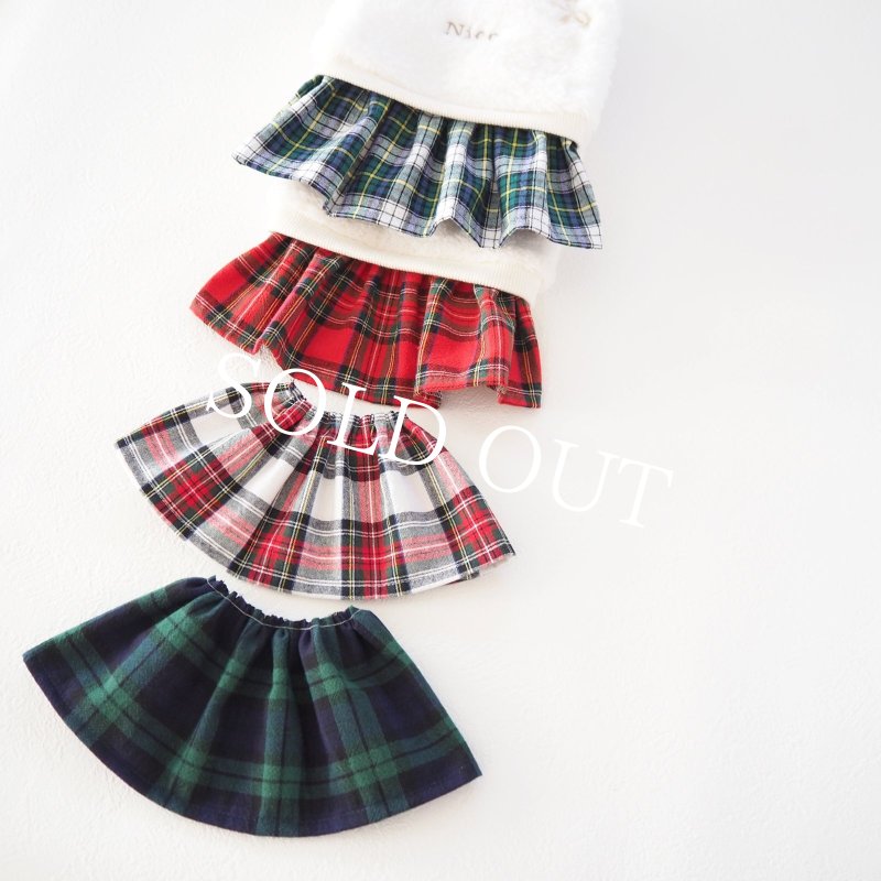 画像10: リボン刺繍：選べるチェックのファーワンピース：スノーホワイト【名入れ無料】 (10)