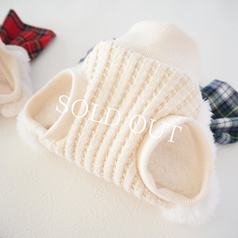 画像21: リボン刺繍：選べるチェックのファーワンピース：スノーホワイト【名入れ無料】 (21)