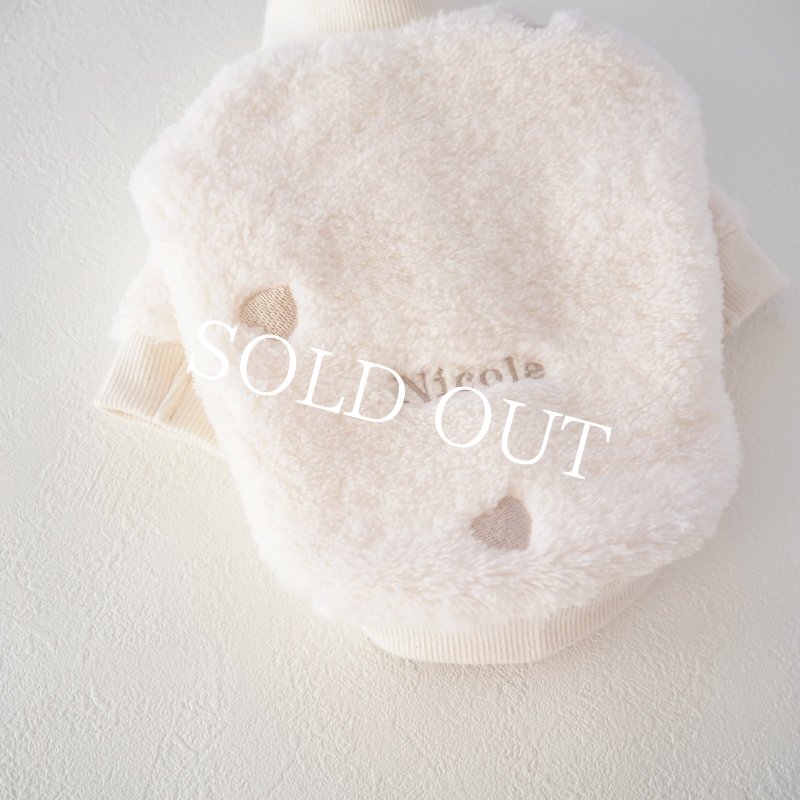 画像17: ハート刺繍ファーハイネック：エクリュホワイト【名入れ無料】 (17)