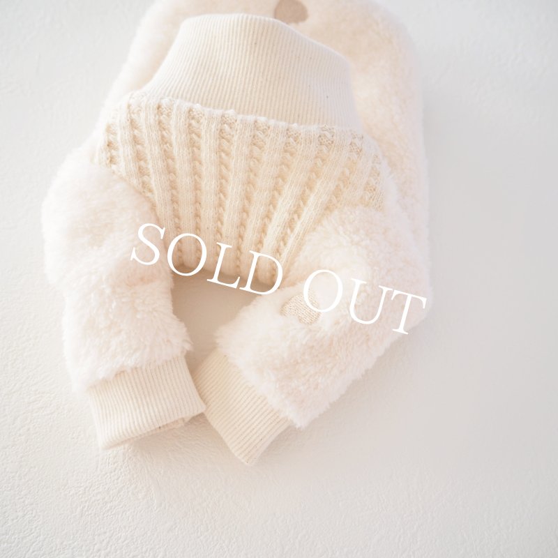 画像8: ハート刺繍ファーハイネック：エクリュホワイト【名入れ無料】 (8)