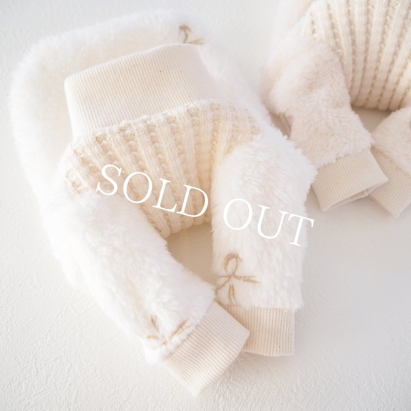 画像12: リボン刺繍ファーハイネック：スノーホワイト【名入れ無料】 (12)