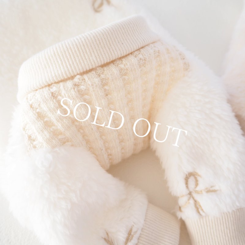 画像17: リボン刺繍ファーハイネック：スノーホワイト【名入れ無料】 (17)