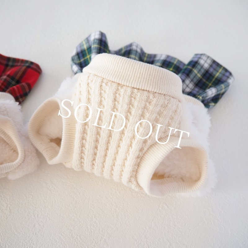 画像19: リボン刺繍：選べるチェックのファーワンピース：スノーホワイト【名入れ無料】 (19)