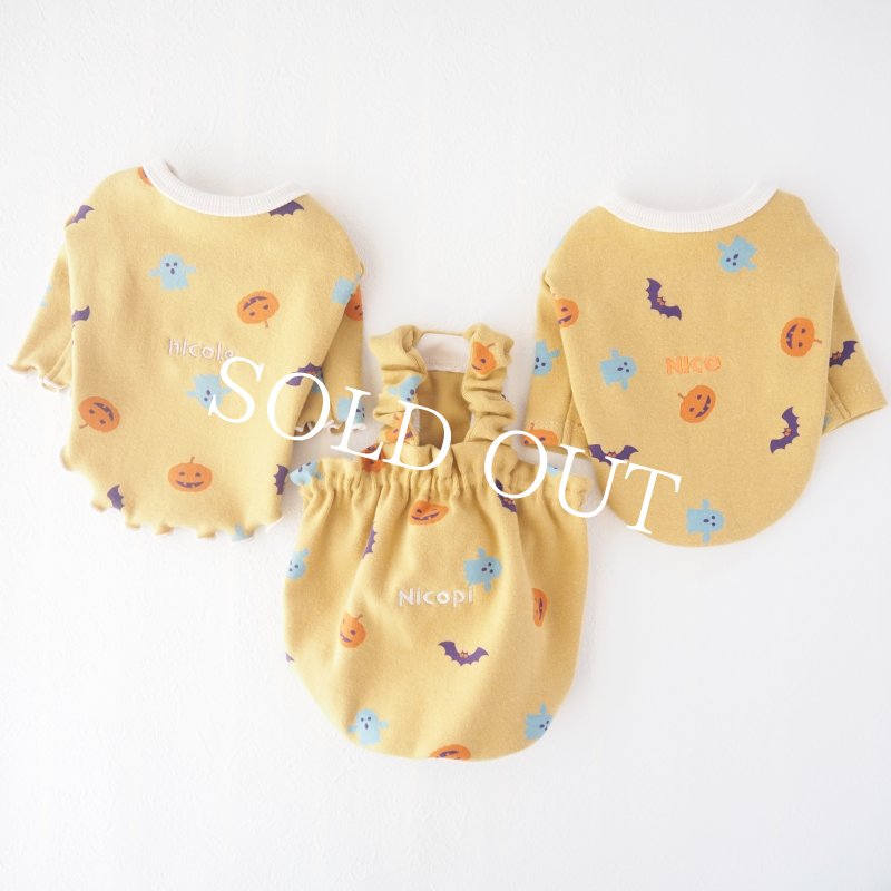 画像10: Happy Halloweenメローカットソー：マスタードイエロー【名入れ無料】半袖/袖無しへの変更可◎ (10)