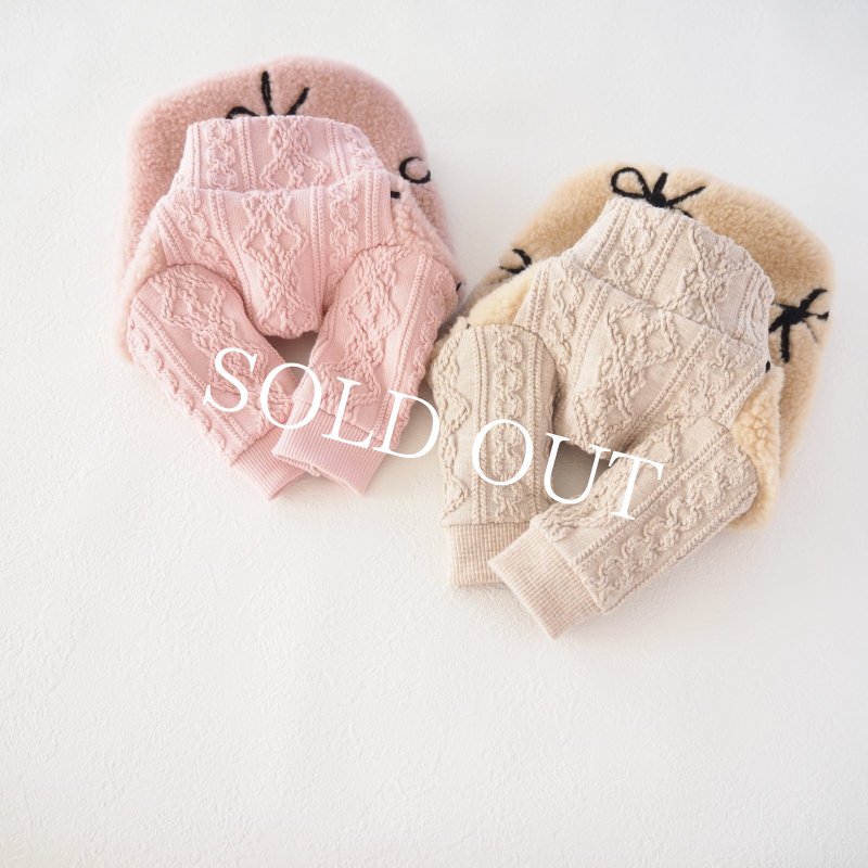 画像14: 刺繍リボンボアハイネック：ビスケットベージュ【名入れ無料】 (14)