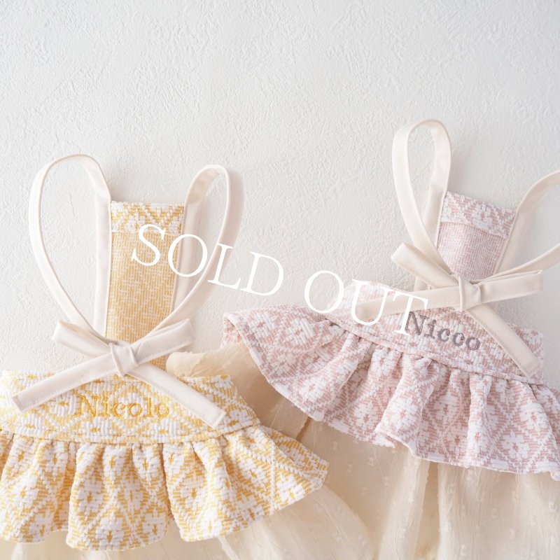 画像15: バックリボントレリスフリルワンピース：サクラピンク【名入れ無料】 (15)