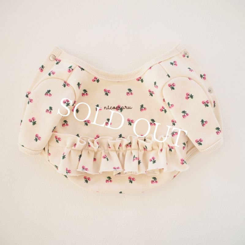 画像1: frill & peach cherry 前開きカットソー＊カーディガン【名入れ無料】半袖/袖無しへの変更可◎ (1)