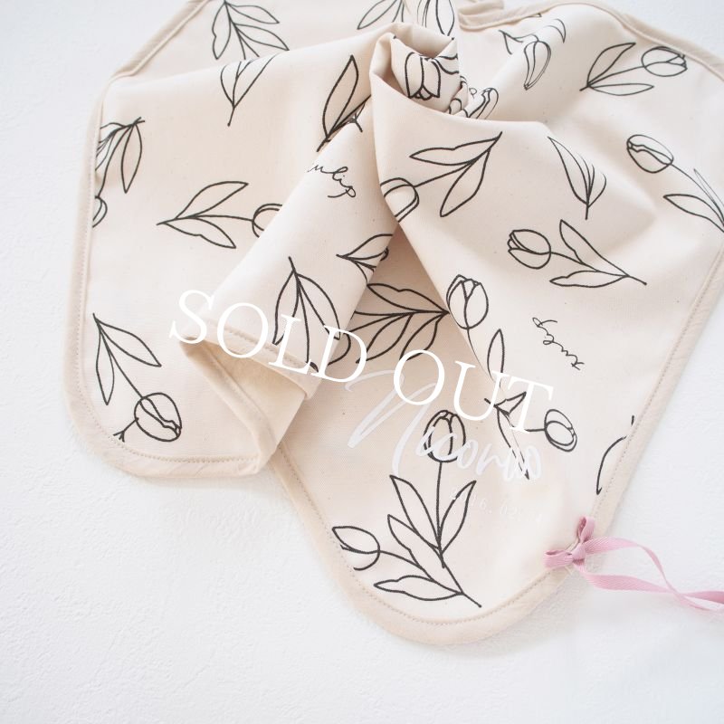画像1: 2wayスクエアカフェマット：Tulip garden×刺繍〈薄手/軽量/コンパクト〉【記念日・名入れ無料】 (1)