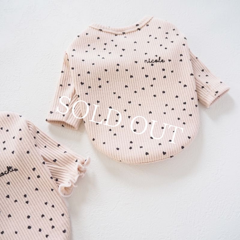 画像11: ハートドットロンTee：baby pink beige【名入れ無料】半袖/袖無しへの変更可◎ (11)