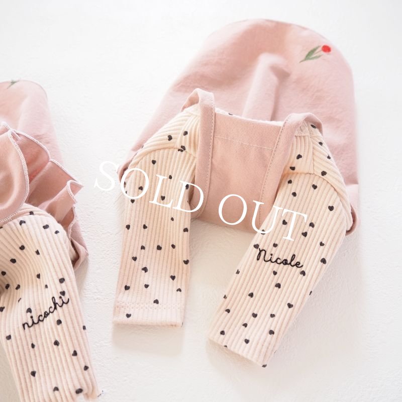 画像14: ハートドットロンTee：baby pink beige【名入れ無料】半袖/袖無しへの変更可◎ (14)