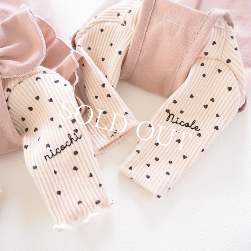 画像15: ハートドットロンTee：baby pink beige【名入れ無料】半袖/袖無しへの変更可◎ (15)