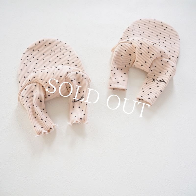 画像9: ハートドットロンTee：baby pink beige【名入れ無料】半袖/袖無しへの変更可◎ (9)