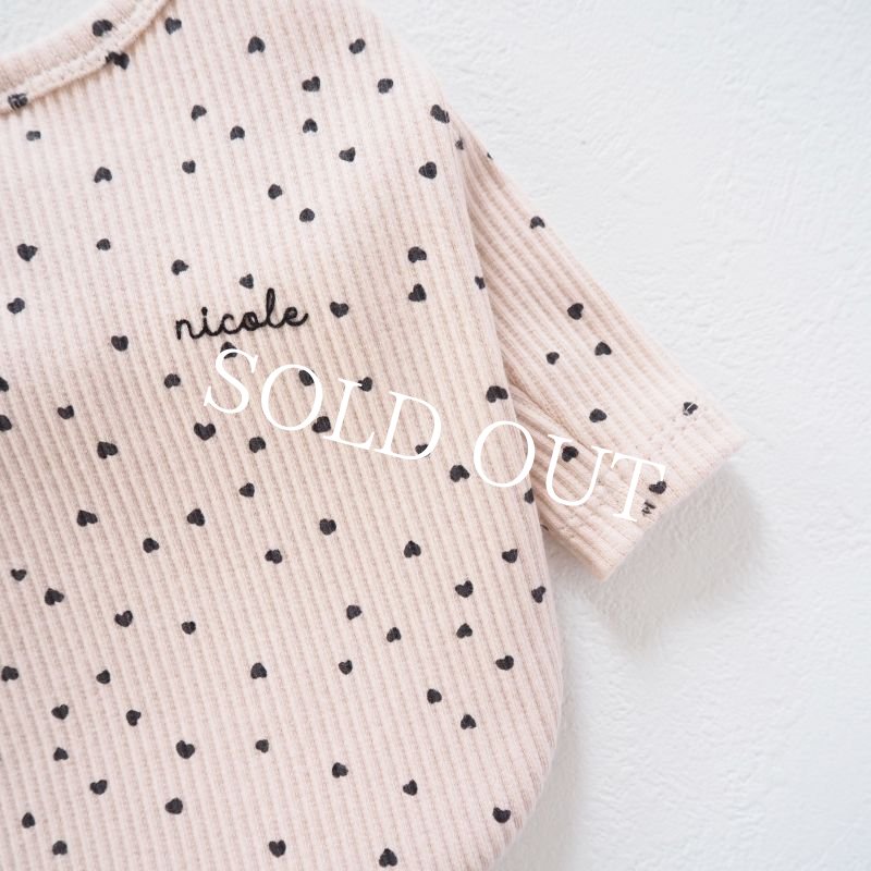 画像3: ハートドットロンTee：baby pink beige【名入れ無料】半袖/袖無しへの変更可◎ (3)