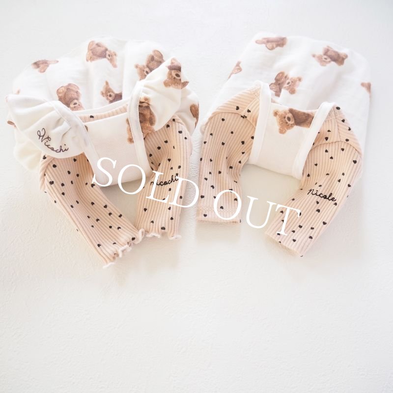 画像12: ハートドットロンTee：baby pink beige【名入れ無料】半袖/袖無しへの変更可◎ (12)