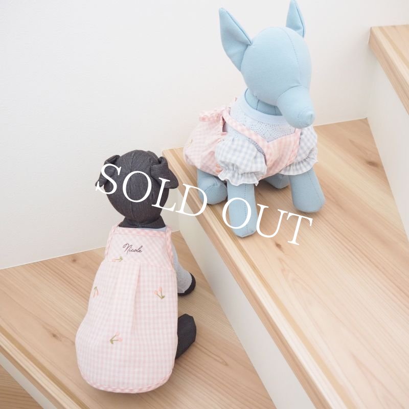 画像14: キャミタックシャツ：ピンクギンガムチェック：さくらんぼ刺繍【名入れ無料】 (14)