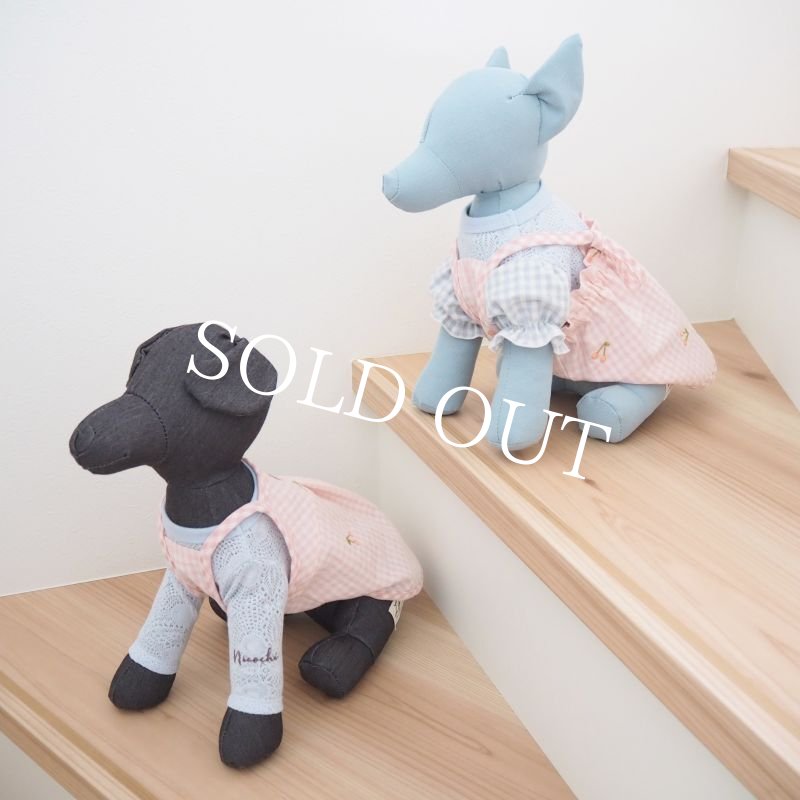 画像16: 【★】バックダブルストラップ：ピンクギンガムチェック：さくらんぼ刺繍【名入れ無料】 (16)
