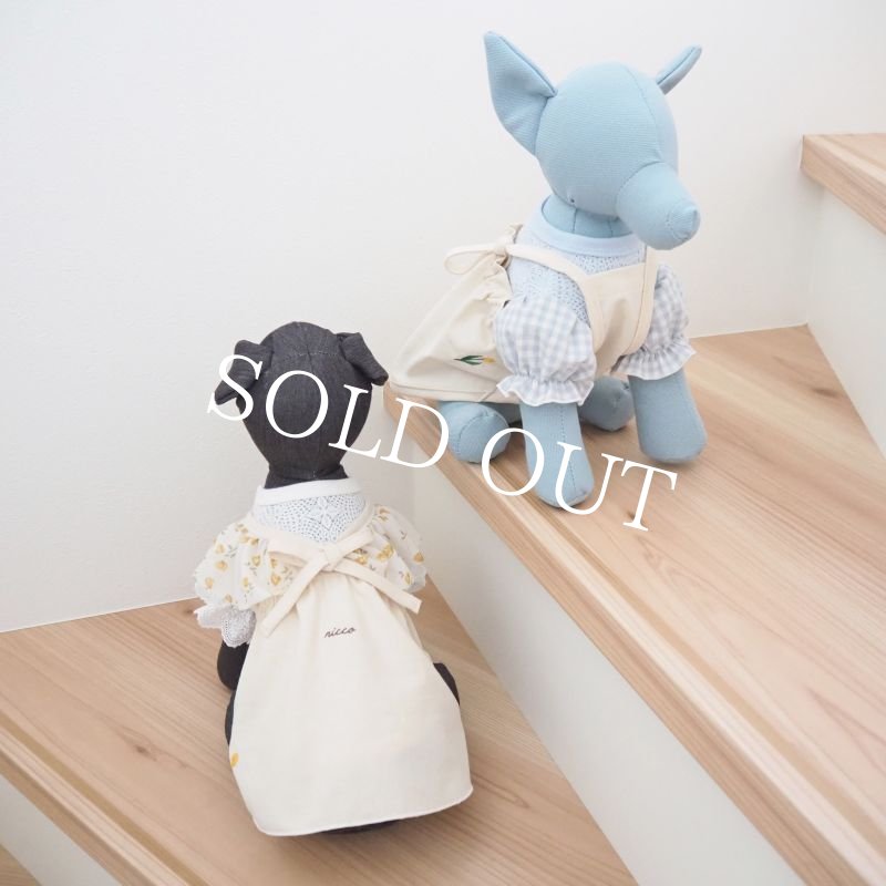 画像22: 【★】エクリュカラーのシフォンフリルワンピース：チューリップ刺繍【名入れ無料】 (22)