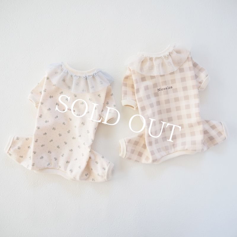 画像8: ネックフリルやわらかロンパース：チェック【名入れ無料】半袖/袖無しへの変更可◎ (8)