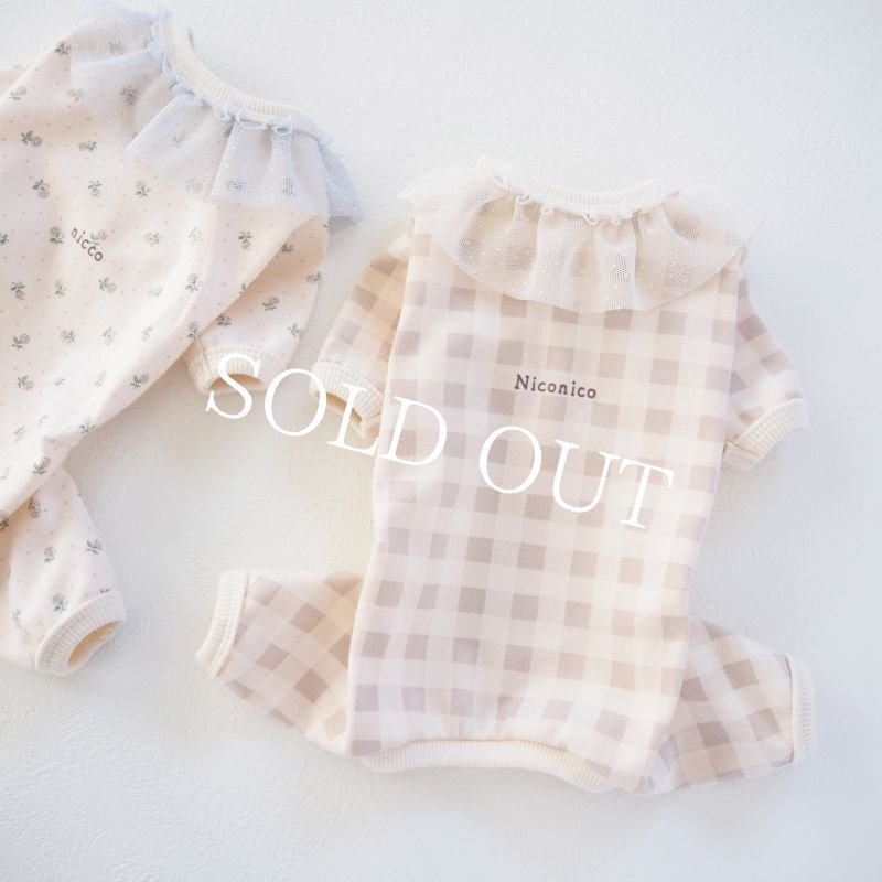 画像10: ネックフリルやわらかロンパース：チェック【名入れ無料】半袖/袖無しへの変更可◎ (10)