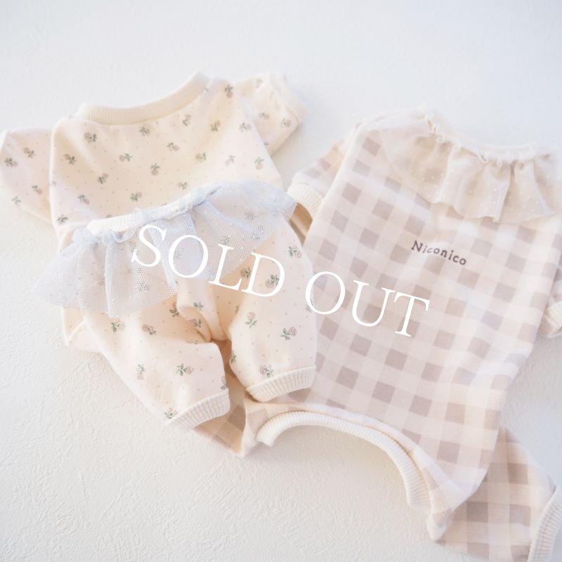 画像12: ネックフリルやわらかロンパース：チェック【名入れ無料】半袖/袖無しへの変更可◎ (12)
