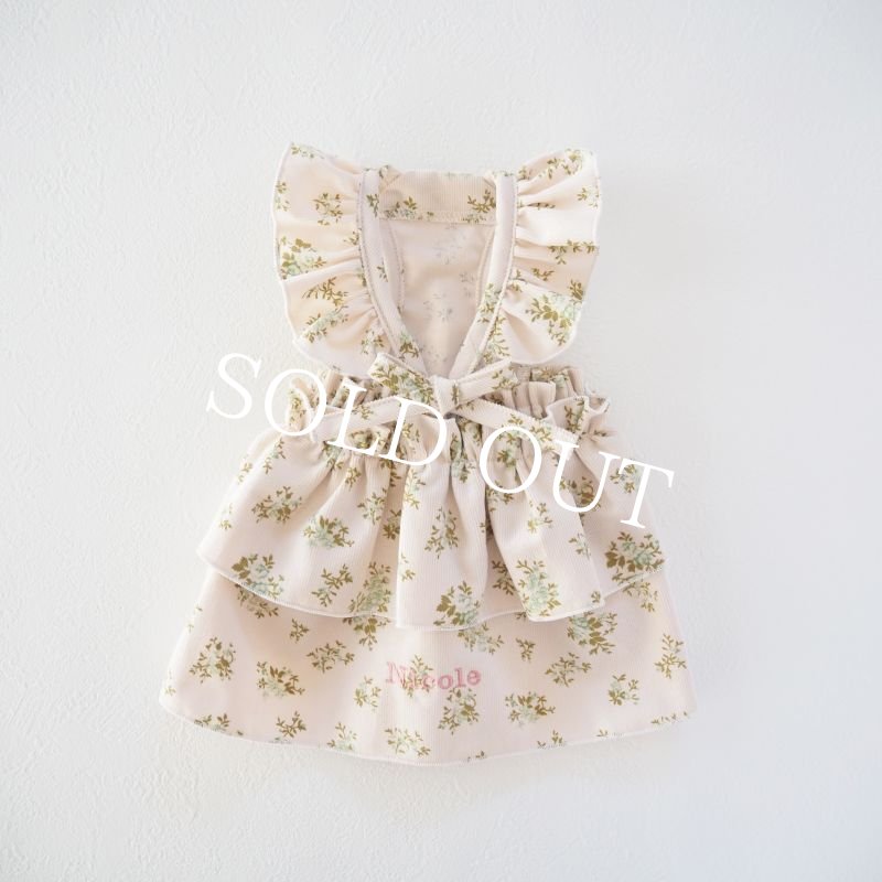 画像1: フルーロンコーデュロイ：フリルフリルワンピース【名入れ無料】 (1)