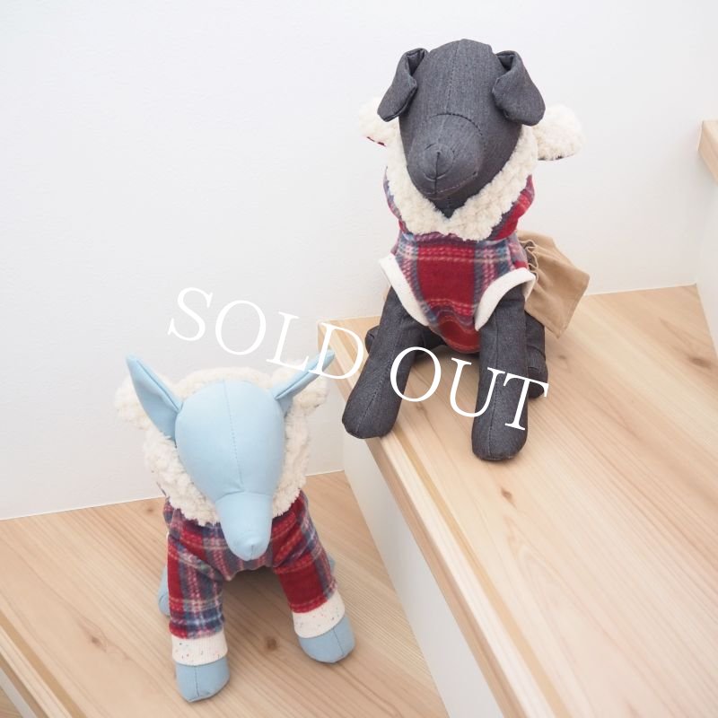 画像17: チェックのくまうさフーディー：Red【名入れ無料】半袖/袖無しへの変更可◎ (17)