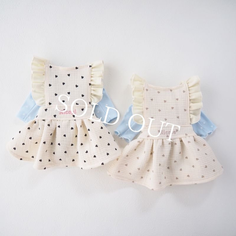 画像19: 【予約販売】5月下旬頃発送目安【完全受注】little heartフリルエプロンドレス：black【名入れ無料】 (19)