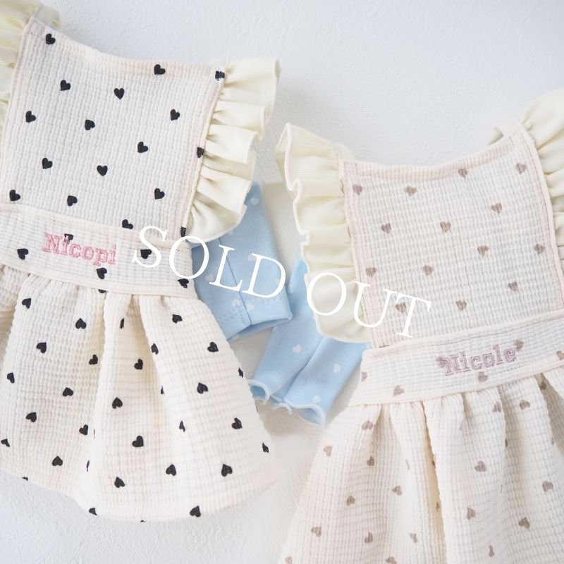 画像20: 【予約販売】5月下旬頃発送目安【完全受注】little heartフリルエプロンドレス：black【名入れ無料】 (20)