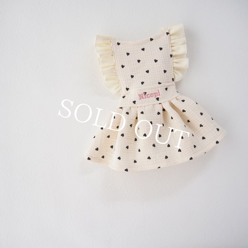 画像7: 【予約販売】5月下旬頃発送目安【完全受注】little heartフリルエプロンドレス：black【名入れ無料】 (7)