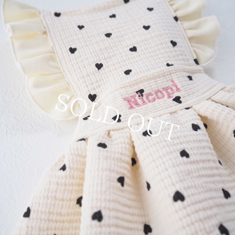 画像8: 【予約販売】5月下旬頃発送目安【完全受注】little heartフリルエプロンドレス：black【名入れ無料】 (8)