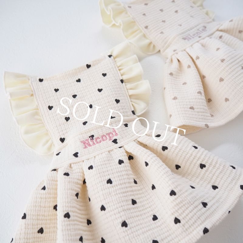 画像10: 【予約販売】5月下旬頃発送目安【完全受注】little heartフリルエプロンドレス：black【名入れ無料】 (10)