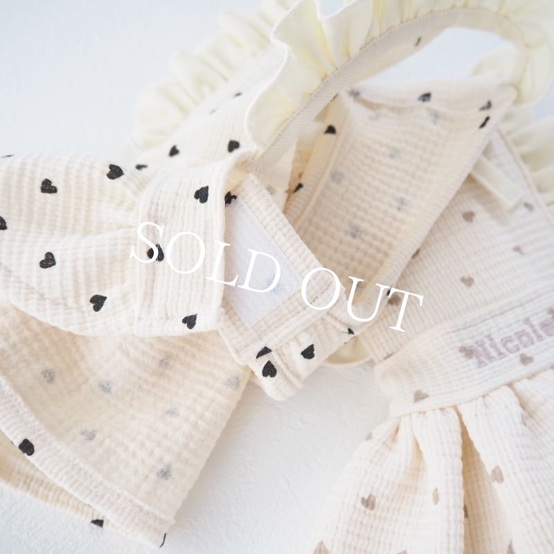 画像12: 【予約販売】5月下旬頃発送目安【完全受注】little heartフリルエプロンドレス：black【名入れ無料】 (12)