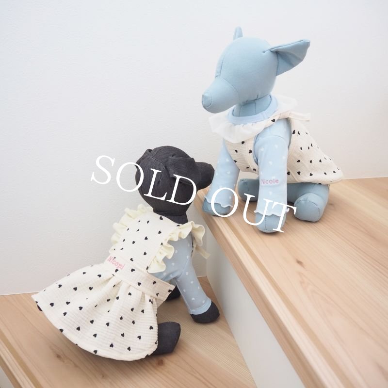 画像29: 【予約販売】5月下旬頃発送目安【完全受注】little heartフリルエプロンドレス：black【名入れ無料】 (29)