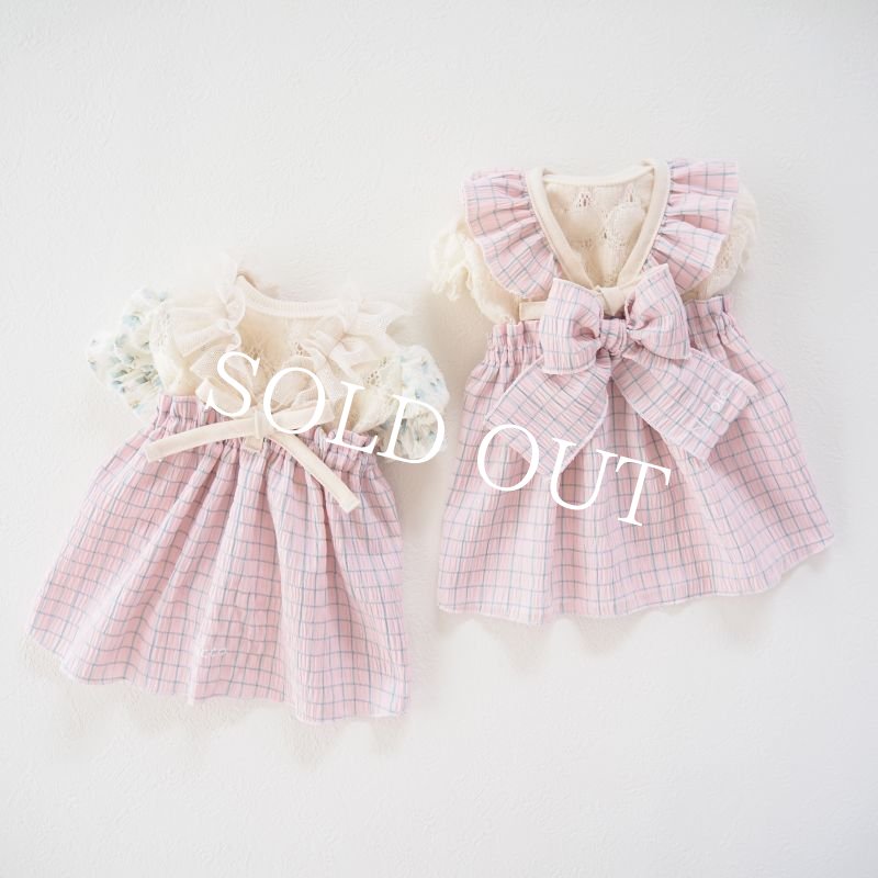 画像10: summer pop：ピーチピンクのフリルリボンドレス【名入れ無料】 (10)