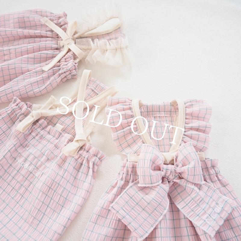 画像9: summer pop：ピーチピンクのフリルリボンドレス【名入れ無料】 (9)