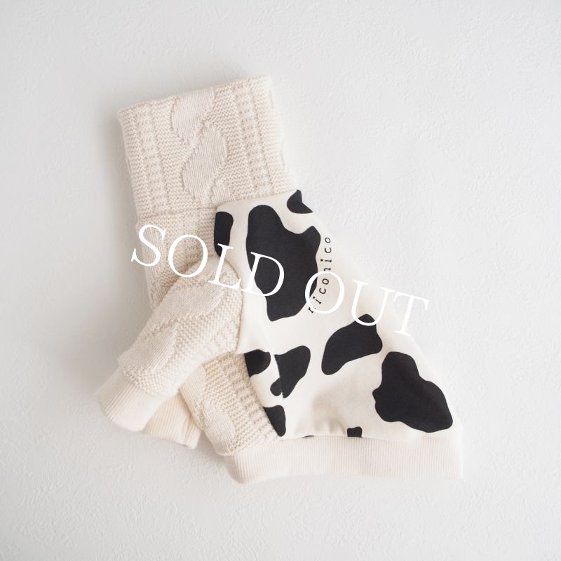 画像4: も〜も〜アランニットハイネック：black*いつものうしさん【名入れ無料】半袖/袖無しへの変更可◎ (4)